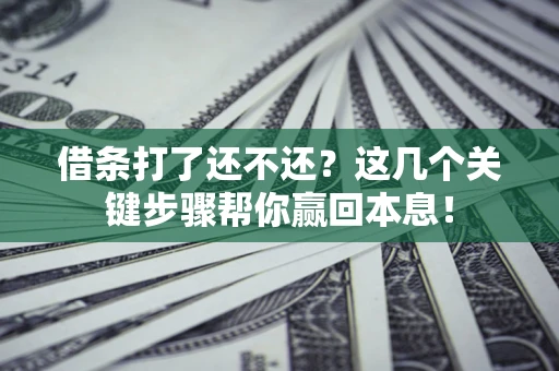 济南借条打了还不还？这几个关键步骤帮你赢回本息！