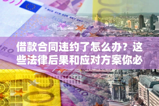 济南借款合同违约了怎么办？这些法律后果和应对方案你必须知道