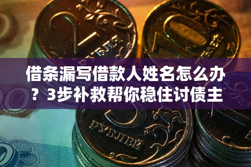 济南借条漏写借款人姓名怎么办？3步补救帮你稳住讨债主动权