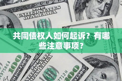 济南共同债权人如何起诉？有哪些注意事项？